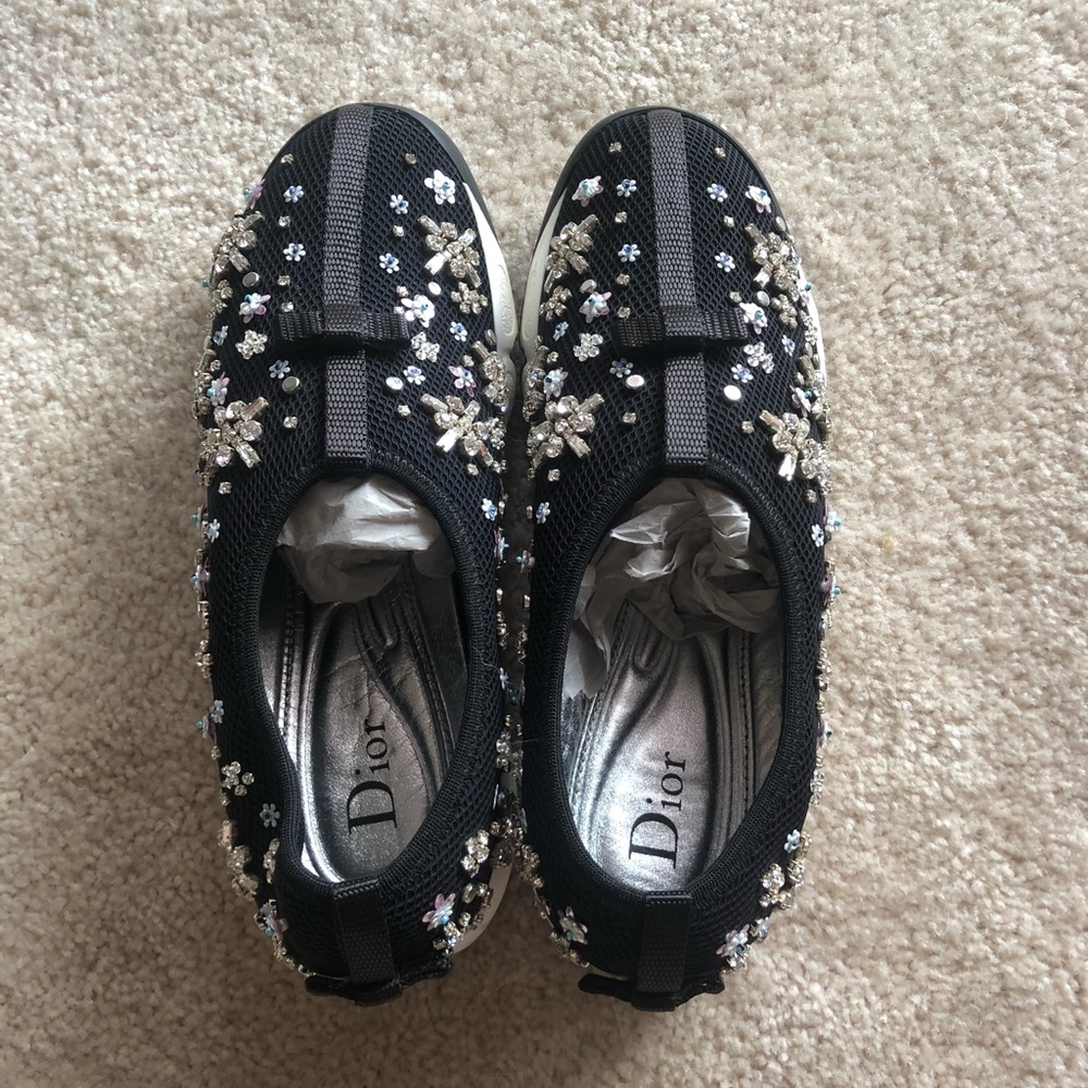 DIOR FUSION SNEAKER IN BLACK TECHNICAL FABRIC